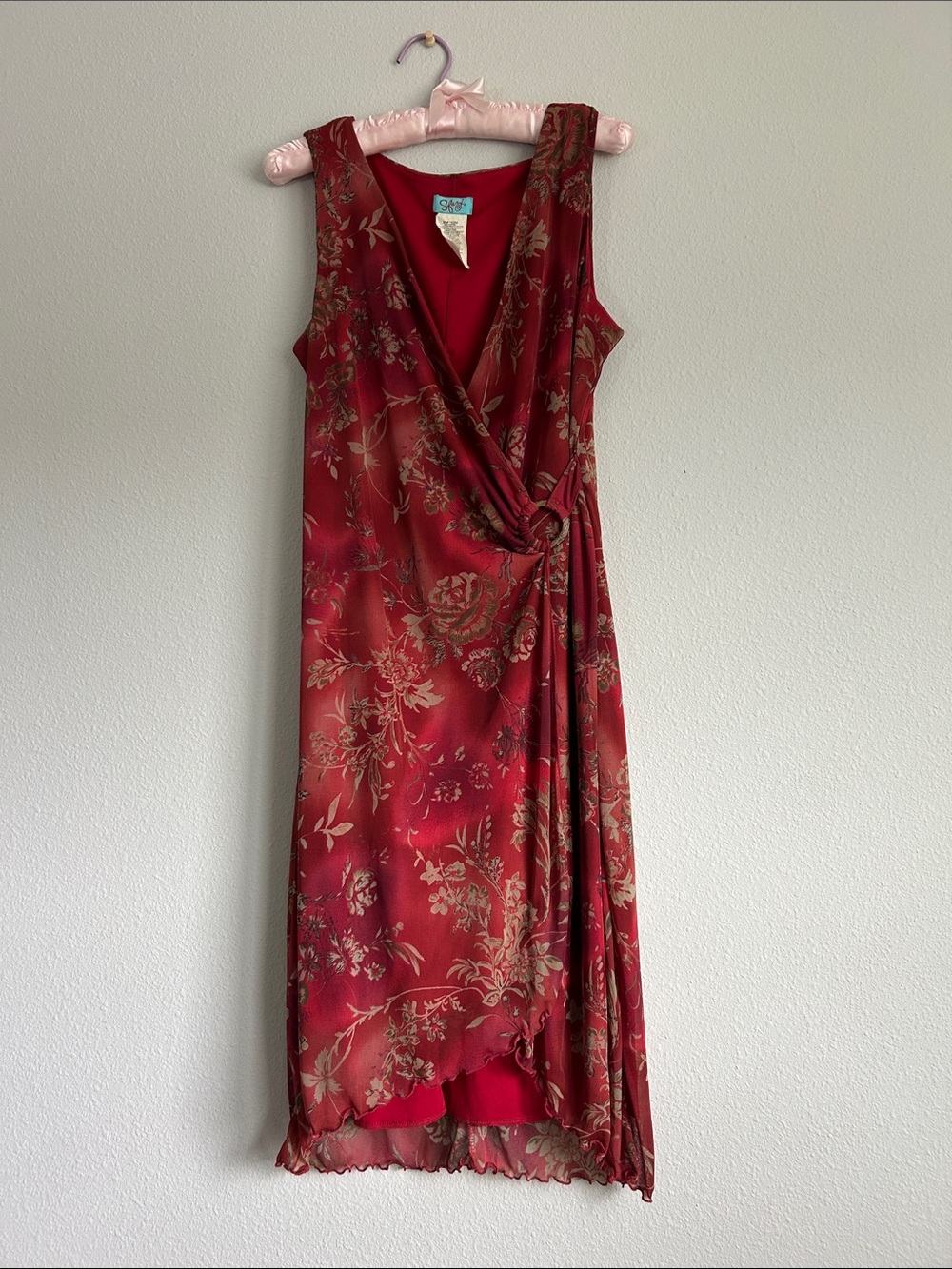 Stunning Vintage Floral Wrap Style Sfuzi Midi Dress